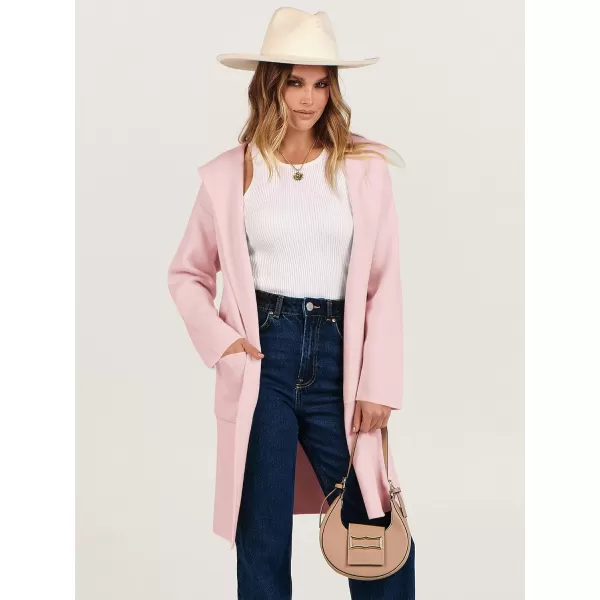 imageANRABESS Cardigan for Women Open Front Oversized Hoodie Sweater Coat Casual Pockets Knit Coatigan Jacket 2023 TrendyPink