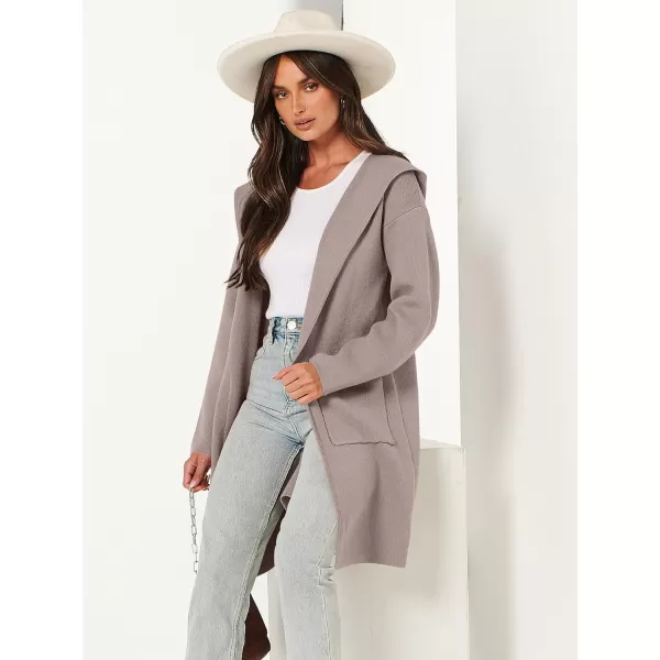 imageANRABESS Cardigan for Women Open Front Oversized Hoodie Sweater Coat Casual Pockets Knit Coatigan Jacket 2023 TrendyRed Khaki