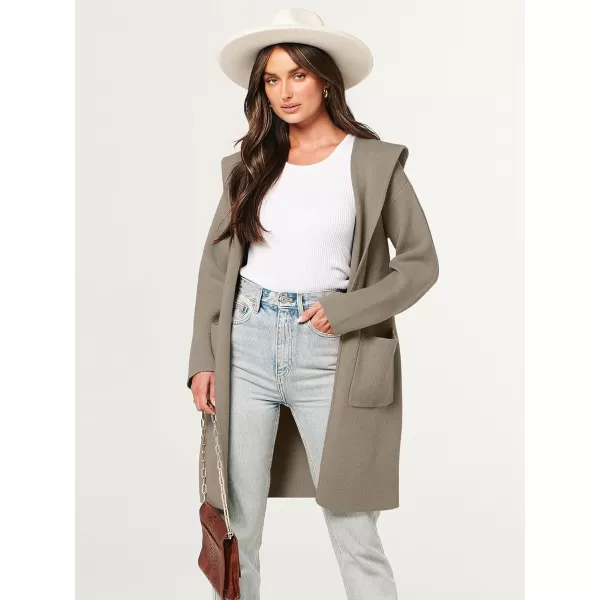 imageANRABESS Cardigan for Women Open Front Oversized Hoodie Sweater Coat Casual Pockets Knit Coatigan Jacket 2023 TrendyTaupe