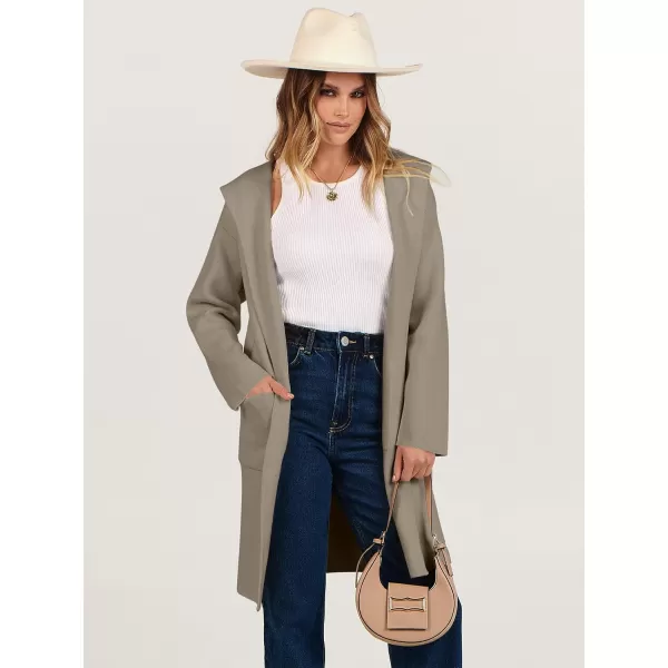imageANRABESS Cardigan for Women Open Front Oversized Hoodie Sweater Coat Casual Pockets Knit Coatigan Jacket 2023 TrendyTaupe