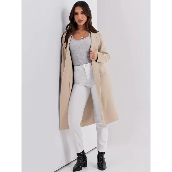 imageANRABESS Cardigan for Women Oversized Open Front Long Sleeve Lapel Sweater Blazer Coat Fall Outwear CoatiganApricot