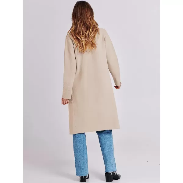 imageANRABESS Cardigan for Women Oversized Open Front Long Sleeve Lapel Sweater Blazer Coat Fall Outwear CoatiganApricot