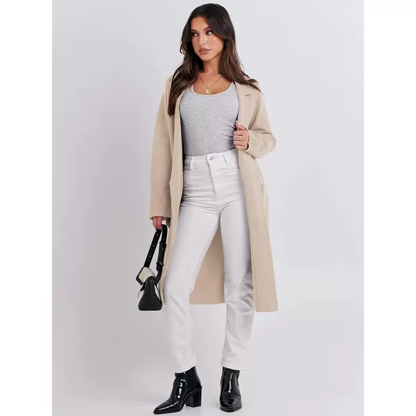 imageANRABESS Cardigan for Women Oversized Open Front Long Sleeve Lapel Sweater Blazer Coat Fall Outwear CoatiganApricot
