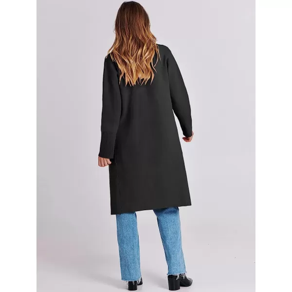 imageANRABESS Cardigan for Women Oversized Open Front Long Sleeve Lapel Sweater Blazer Coat Fall Outwear CoatiganBlack