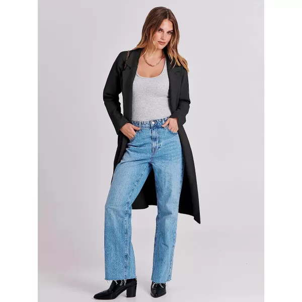 imageANRABESS Cardigan for Women Oversized Open Front Long Sleeve Lapel Sweater Blazer Coat Fall Outwear CoatiganBlack