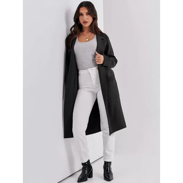 imageANRABESS Cardigan for Women Oversized Open Front Long Sleeve Lapel Sweater Blazer Coat Fall Outwear CoatiganBlack