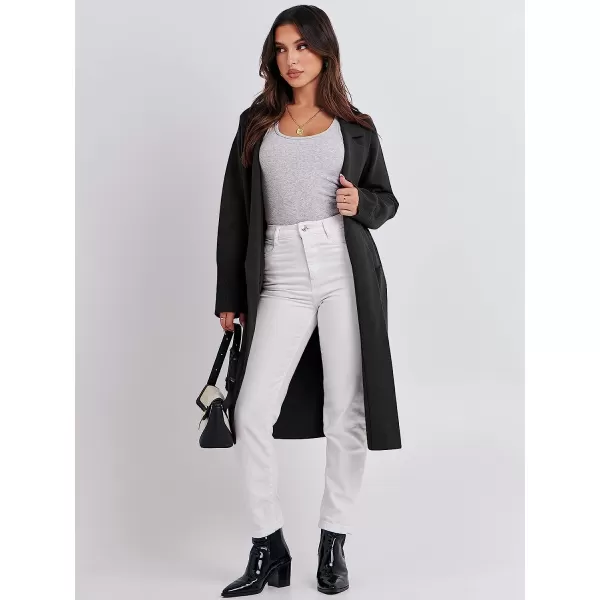 imageANRABESS Cardigan for Women Oversized Open Front Long Sleeve Lapel Sweater Blazer Coat Fall Outwear CoatiganBlack