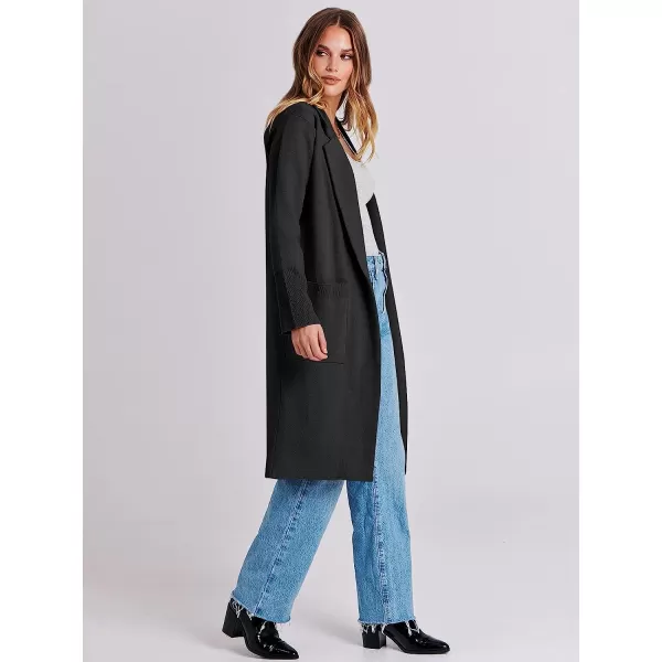 imageANRABESS Cardigan for Women Oversized Open Front Long Sleeve Lapel Sweater Blazer Coat Fall Outwear CoatiganBlack