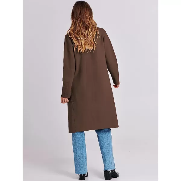imageANRABESS Cardigan for Women Oversized Open Front Long Sleeve Lapel Sweater Blazer Coat Fall Outwear CoatiganCoffee