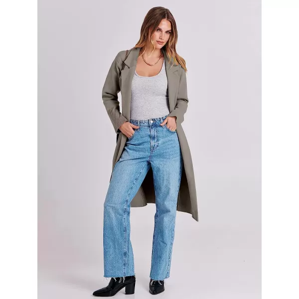 imageANRABESS Cardigan for Women Oversized Open Front Long Sleeve Lapel Sweater Blazer Coat Fall Outwear CoatiganGray