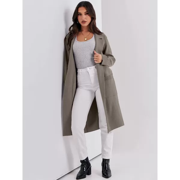 imageANRABESS Cardigan for Women Oversized Open Front Long Sleeve Lapel Sweater Blazer Coat Fall Outwear CoatiganGray
