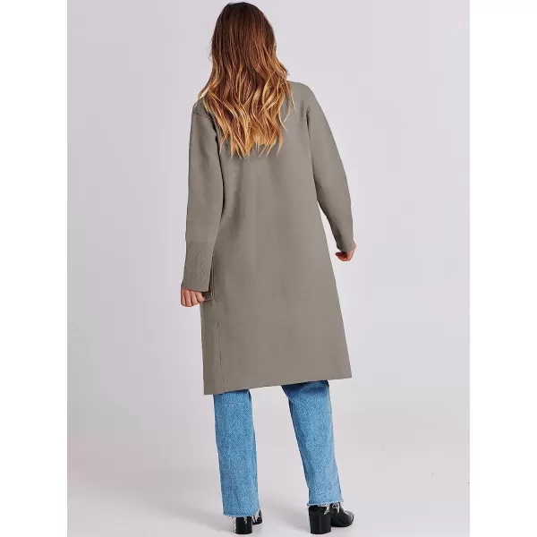imageANRABESS Cardigan for Women Oversized Open Front Long Sleeve Lapel Sweater Blazer Coat Fall Outwear CoatiganGray