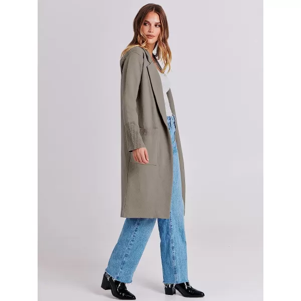 imageANRABESS Cardigan for Women Oversized Open Front Long Sleeve Lapel Sweater Blazer Coat Fall Outwear CoatiganGray