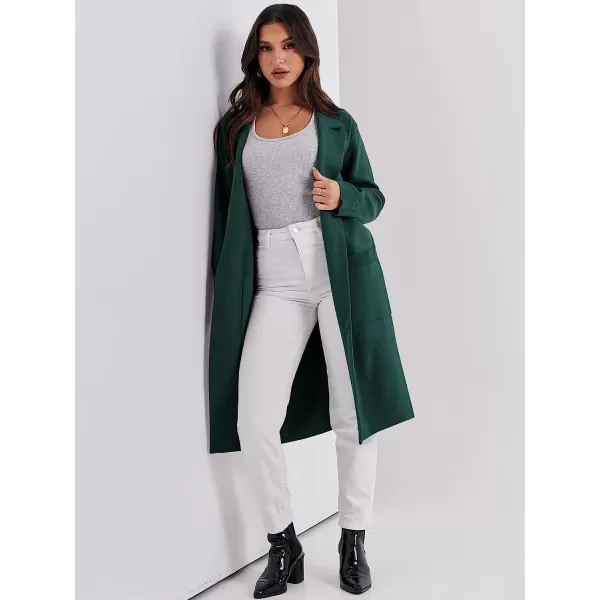 imageANRABESS Cardigan for Women Oversized Open Front Long Sleeve Lapel Sweater Blazer Coat Fall Outwear CoatiganGreen
