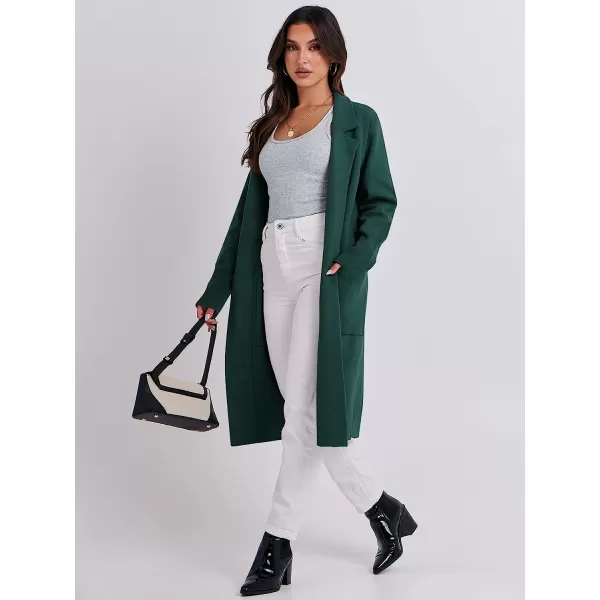 imageANRABESS Cardigan for Women Oversized Open Front Long Sleeve Lapel Sweater Blazer Coat Fall Outwear CoatiganGreen