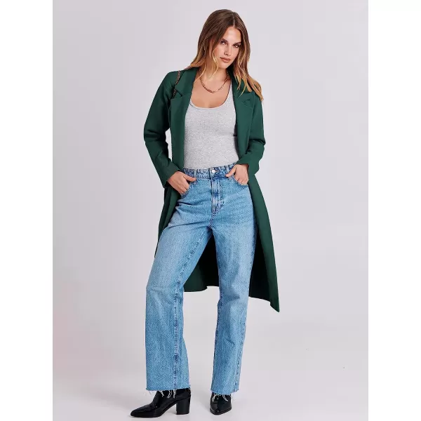 imageANRABESS Cardigan for Women Oversized Open Front Long Sleeve Lapel Sweater Blazer Coat Fall Outwear CoatiganGreen