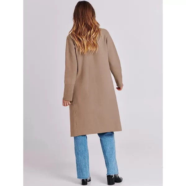 imageANRABESS Cardigan for Women Oversized Open Front Long Sleeve Lapel Sweater Blazer Coat Fall Outwear CoatiganKhaki
