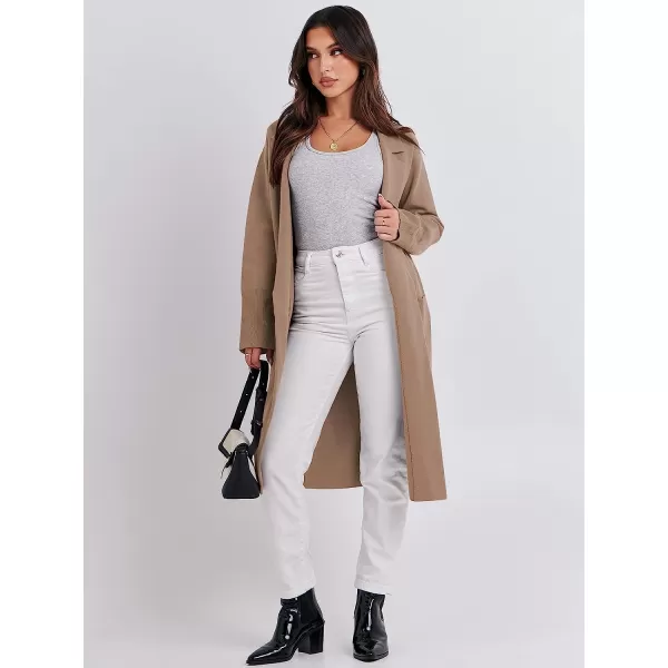 imageANRABESS Cardigan for Women Oversized Open Front Long Sleeve Lapel Sweater Blazer Coat Fall Outwear CoatiganKhaki