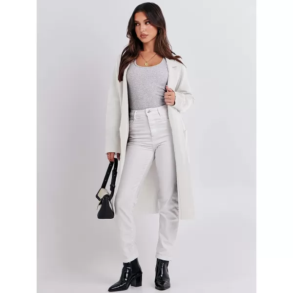 imageANRABESS Cardigan for Women Oversized Open Front Long Sleeve Lapel Sweater Blazer Coat Fall Outwear CoatiganWhite