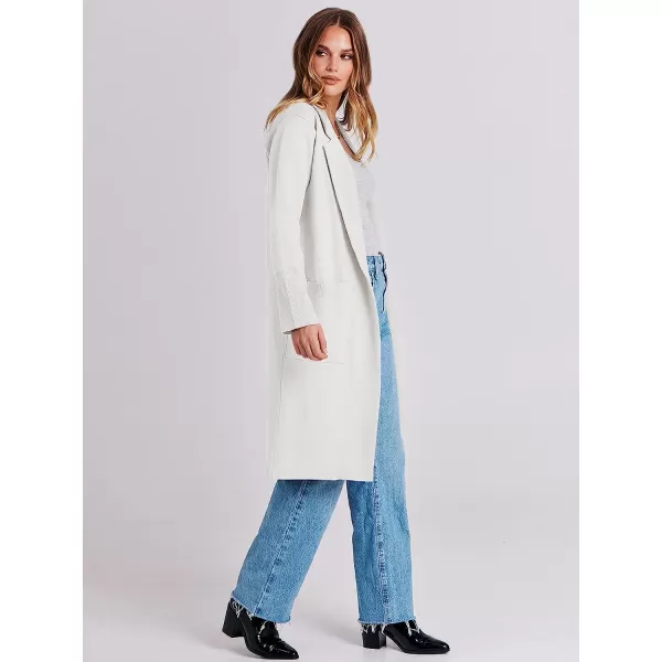 imageANRABESS Cardigan for Women Oversized Open Front Long Sleeve Lapel Sweater Blazer Coat Fall Outwear CoatiganWhite