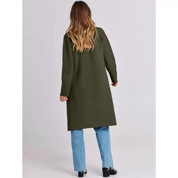 imageANRABESS Cardigan for Women Oversized Open Front Sweater Coat Long Sleeve Lapel Blazer Jacket Fall Outwear CoatiganArmy Green