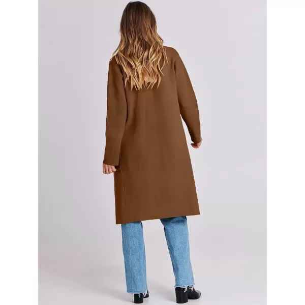 imageANRABESS Cardigan for Women Oversized Open Front Sweater Coat Long Sleeve Lapel Blazer Jacket Fall Outwear CoatiganCaramel