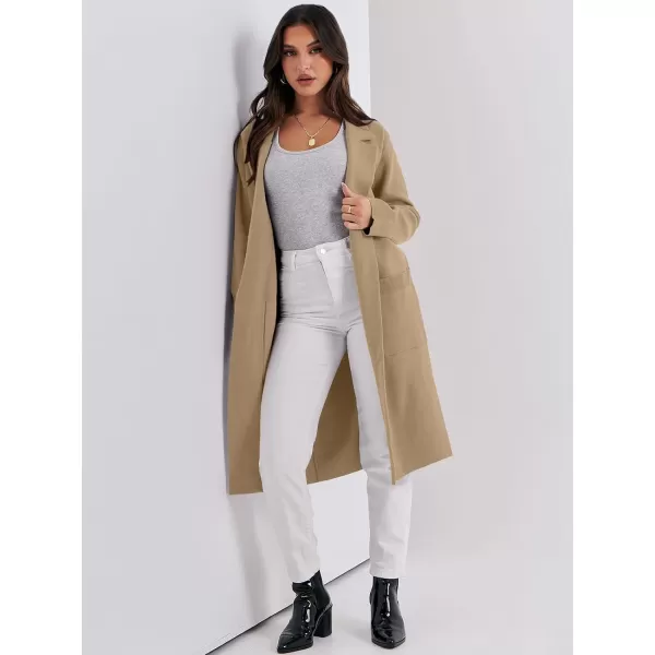 imageANRABESS Cardigan for Women Oversized Open Front Sweater Coat Long Sleeve Lapel Blazer Jacket Fall Outwear CoatiganDeep Apricot
