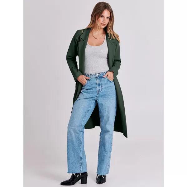 imageANRABESS Cardigan for Women Oversized Open Front Sweater Coat Long Sleeve Lapel Blazer Jacket Fall Outwear CoatiganDeep Green