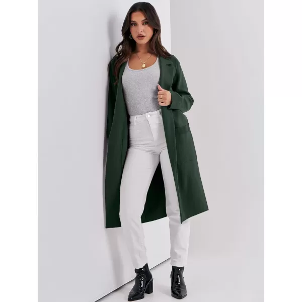 imageANRABESS Cardigan for Women Oversized Open Front Sweater Coat Long Sleeve Lapel Blazer Jacket Fall Outwear CoatiganDeep Green