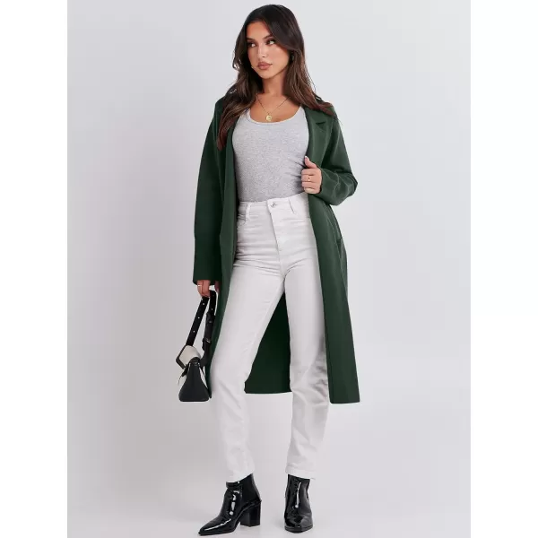 imageANRABESS Cardigan for Women Oversized Open Front Sweater Coat Long Sleeve Lapel Blazer Jacket Fall Outwear CoatiganDeep Green