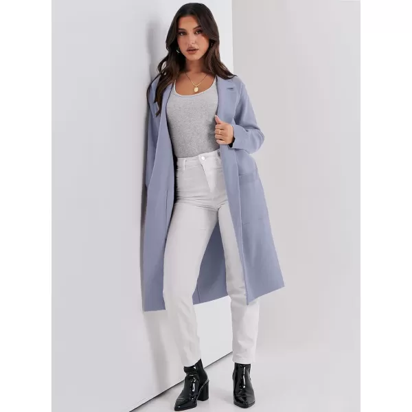 imageANRABESS Cardigan for Women Oversized Open Front Sweater Coat Long Sleeve Lapel Blazer Jacket Fall Outwear CoatiganGray Blue