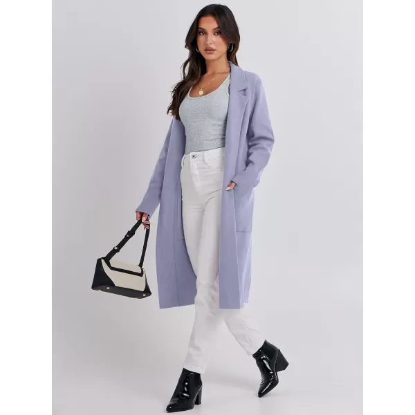 imageANRABESS Cardigan for Women Oversized Open Front Sweater Coat Long Sleeve Lapel Blazer Jacket Fall Outwear CoatiganGray Blue