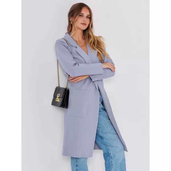 imageANRABESS Cardigan for Women Oversized Open Front Sweater Coat Long Sleeve Lapel Blazer Jacket Fall Outwear CoatiganGray Blue