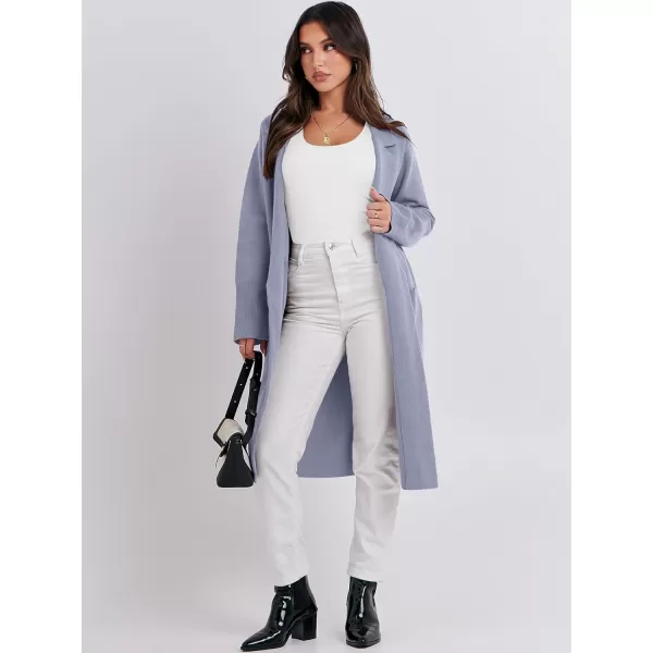 imageANRABESS Cardigan for Women Oversized Open Front Sweater Coat Long Sleeve Lapel Blazer Jacket Fall Outwear CoatiganGray Blue