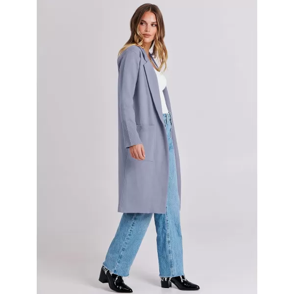 imageANRABESS Cardigan for Women Oversized Open Front Sweater Coat Long Sleeve Lapel Blazer Jacket Fall Outwear CoatiganGray Blue