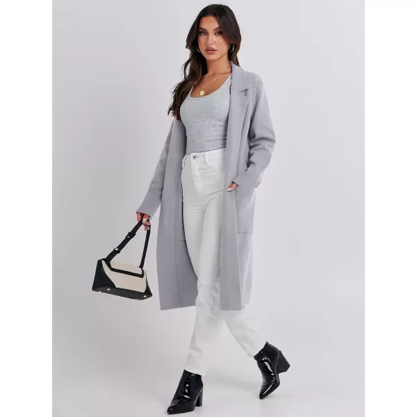 imageANRABESS Cardigan for Women Oversized Open Front Sweater Coat Long Sleeve Lapel Blazer Jacket Fall Outwear CoatiganGrey Purple