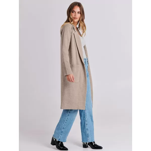 imageANRABESS Cardigan for Women Oversized Open Front Sweater Coat Long Sleeve Lapel Blazer Jacket Fall Outwear CoatiganLight Khaki