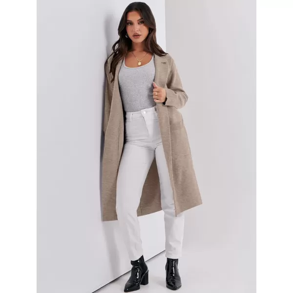 imageANRABESS Cardigan for Women Oversized Open Front Sweater Coat Long Sleeve Lapel Blazer Jacket Fall Outwear CoatiganLight Khaki