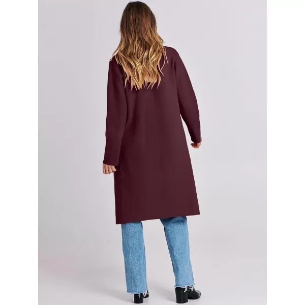 imageANRABESS Cardigan for Women Oversized Open Front Sweater Coat Long Sleeve Lapel Blazer Jacket Fall Outwear CoatiganMaroon