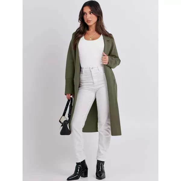 imageANRABESS Cardigan for Women Oversized Open Front Sweater Coat Long Sleeve Lapel Blazer Jacket Fall Outwear CoatiganOlive