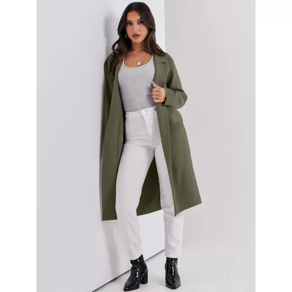 imageANRABESS Cardigan for Women Oversized Open Front Sweater Coat Long Sleeve Lapel Blazer Jacket Fall Outwear CoatiganOlive