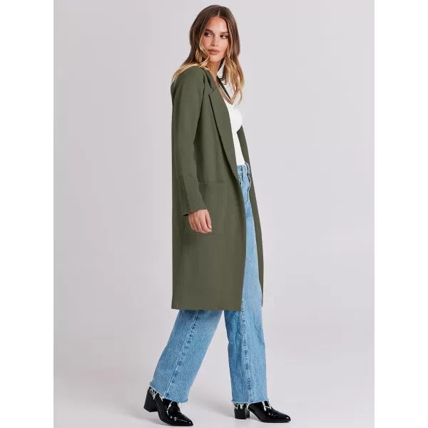 imageANRABESS Cardigan for Women Oversized Open Front Sweater Coat Long Sleeve Lapel Blazer Jacket Fall Outwear CoatiganOlive