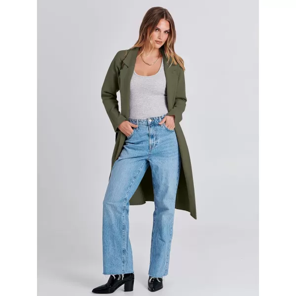 imageANRABESS Cardigan for Women Oversized Open Front Sweater Coat Long Sleeve Lapel Blazer Jacket Fall Outwear CoatiganOlive