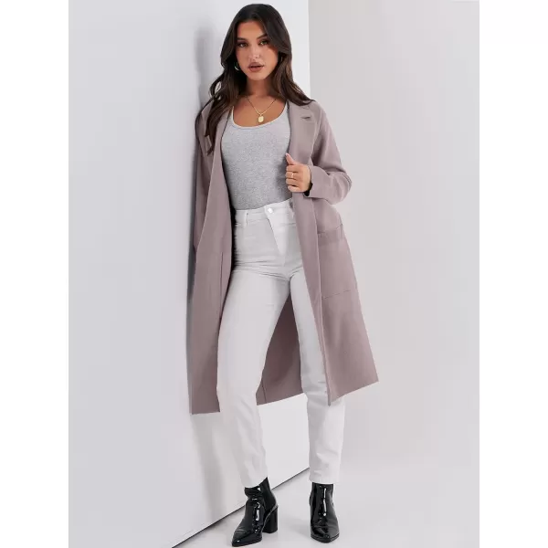 imageANRABESS Cardigan for Women Oversized Open Front Sweater Coat Long Sleeve Lapel Blazer Jacket Fall Outwear CoatiganRed Apricot