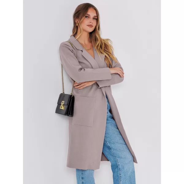 imageANRABESS Cardigan for Women Oversized Open Front Sweater Coat Long Sleeve Lapel Blazer Jacket Fall Outwear CoatiganRed Apricot