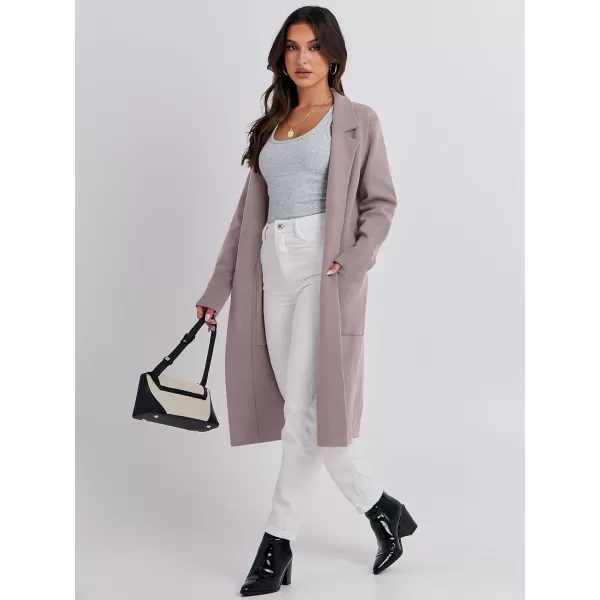 imageANRABESS Cardigan for Women Oversized Open Front Sweater Coat Long Sleeve Lapel Blazer Jacket Fall Outwear CoatiganRed Apricot