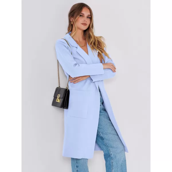 imageANRABESS Cardigan for Women Oversized Open Front Sweater Coat Long Sleeve Lapel Blazer Jacket Fall Outwear CoatiganSky
