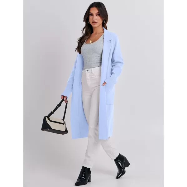 imageANRABESS Cardigan for Women Oversized Open Front Sweater Coat Long Sleeve Lapel Blazer Jacket Fall Outwear CoatiganSky