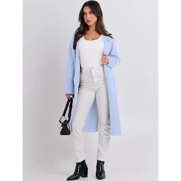 imageANRABESS Cardigan for Women Oversized Open Front Sweater Coat Long Sleeve Lapel Blazer Jacket Fall Outwear CoatiganSky