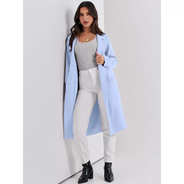 imageANRABESS Cardigan for Women Oversized Open Front Sweater Coat Long Sleeve Lapel Blazer Jacket Fall Outwear CoatiganSky